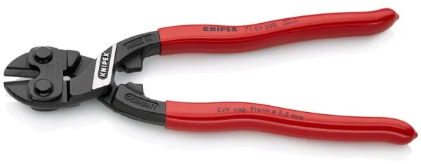 Knipex KNIPEX CoBolt® Kompakti pulttileikkuri musta atramentoitu, muovipinnoitettu 200 mm