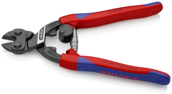 Knipex CoBolt® Kompakti pulttisakset, musta atramentoitu, hoikka monikomponenttikahva 200 mm